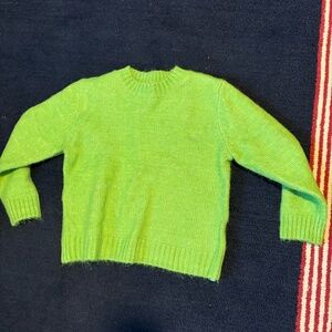 Zara Cropped Green Sweater, Size Medium